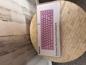 North Pink Compact Mechanical Keyboard 65% Wired Rainbow Lit Red Switches